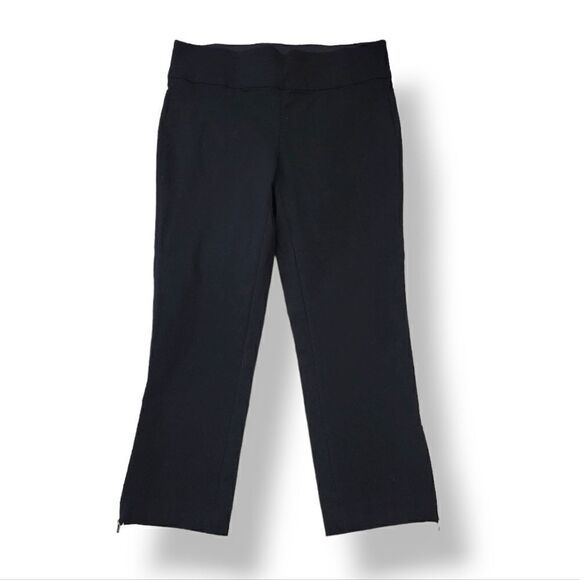 Rafaella Comfort Pull On Style Stretch Zippered Ankle Crop Pants in Black Size 4 - Picture 3 of 11